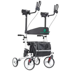 Andador Adulto Idoso com Apoio de Braço, Assento Acolchoado e Cesto, Suporta até 136 kg, BEYOUR WALKER HFK 9223 2, Preto
