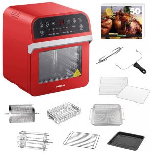 Air Fryer 15 em 1 com 12 Litros de Capacidade, Rotisserie e Livro de Receitas, 110V 1600W, GoWISE USA GW44801, Vermelha