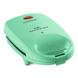Nostalgia MyMini Sanduicheira Pessoal Prensa Panini Verde Menta 120V Superfície 12,7 cm