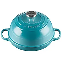 Crock Pot Panela de Ferro Fundido 2 Litros Forno para Pão Esmaltado e Antiaderente, Cinza Celeste