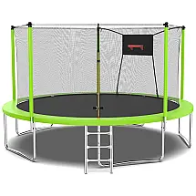 OFLAN Tranpoline 12FT 14FT 15FT 16FT Tranpoline para adultos crianças 1500LBS No Gap Design Tranpolines recreativos ao ar livre W rede de
