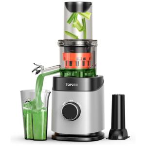 Centrifuga de Frutas com Jarro de Suco de 710mL e Proteção Contra o Superaquecimento, 110V 150W, TOPZEE, Cinza