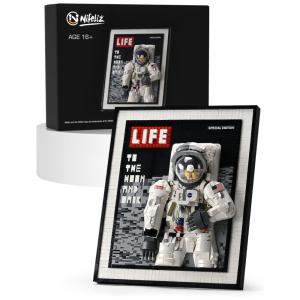 Kit de Construção Quadro Astronauta Espacial com 2188 Peças, Nifeliz, Branco