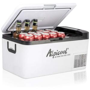 Cooler, Geladeira Elétrica Portátil Capacidade 15L AC, DC 12 24V, Bivolt, ALPICOOL C15, Branco