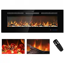 Lareira Elétrica Kentsky 114x45cm 1500W Multicolor Touch Alexa Embutir 110V
