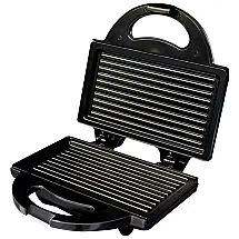 Sanduicheira Elétrica Antiaderente 2 Fatias, Aço Inox, 110v, NBSXR, Preto