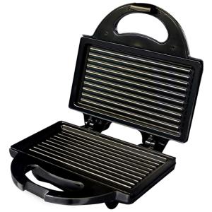 Sanduicheira Elétrica Antiaderente 2 Fatias, Aço Inox, 110v, NBSXR, Preto