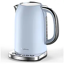 Chaleira Elétrica 1,7L em Aço Inoxidável com Controle de Temperatura e Luz LED, 110V 1500W, Longdeem, Azul