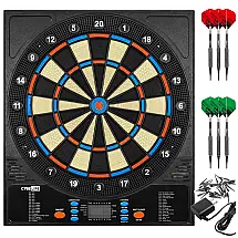 Jogo De Dardos Eletrônico, Dardos com Pontas Suaves e Acessórios Extras, 8 Jogadores, 34 Jogos e 255 Variações.CyeeLife