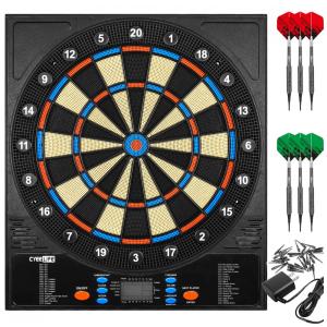 Jogo De Dardos Eletrônico, Dardos com Pontas Suaves e Acessórios Extras, 8 Jogadores, 34 Jogos e 255 Variações.CyeeLife