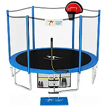 Trampolim Kangaroo Hoppers para crianças, trampolim de 12 14 15 pés com cesta de basquete, rede de gabinete de segurança 2023 trampolim
