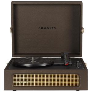 Toca-discos portátil vintage Crosley CR8017BCO Voyager com Bluetooth, caixas de som embutidas