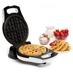 Moss Stone Máquina de Waffle Antiaderente 2 Fatias com Controle de Temperatura, 110V, Branca