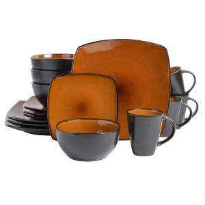 Aparelho de Jantar com 16 Peças em Cerâmica, Serve 4 Pessoas, Gibson Elite Soho, Âmbar