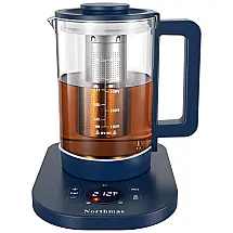 Chaleira Elétrica 1,4L com Jarro de Vidro, Controle de Temperatura e Infusor de Chá, 110V 1200W, Northmas KT996, Azul