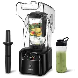 Liquidificador de Escudo Silencioso com Base de 2200W, CRANDDI KND K90 B New, Preto