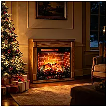 Lareira Elétrica Innoflame 28x61cm 1500W Chamas LED Rodízios Portátil 110V