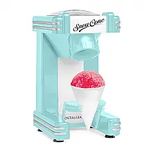 Nostalgia Máquina de Granizado Retrô - Compacta para Sorvetes de Gelo e Slushies com Copo Reutilizável - Design Aqua Vintage