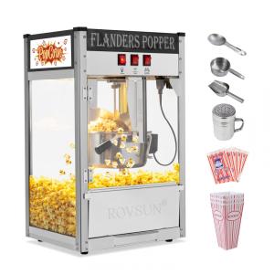 Máquina de Pipoca ROVSUN com Capacidade para 450ml, Produz até 15 Litros, Fabricante de Pipoca de Bancada Comercial com Pá de Aço Inoxidável