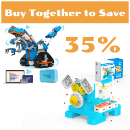 Kit Robôs de Programação STEM WhalesBot A1 e E7 Pro com Blocos Magnéticos e Programação em Scratch para Crianças de 3 a 12 Anos