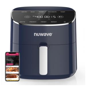Fritadeira Elétrica de Ar Nuwave Brio Plus 8 Litros: Nova Geração, Livre de Substâncias Tóxicas, 7 Funções de Cozimento Digital com um