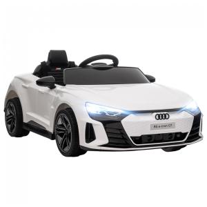 Carro Elétrico Infantil a Bateria 12V com Música, Luzes, Buzina e Sistema de Suspensão, Aosom Kids, Branco