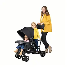 Carrinho Duplo Joovy Caboose LX Preto Sentar e Ficar em Pé 40,8 kg Capacidade
