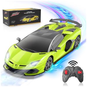 Carrinho de Controle Remoto Lamborghini 2,4Ghz para Crianças de 3 a 6 Anos, AEROQUEST, Verde