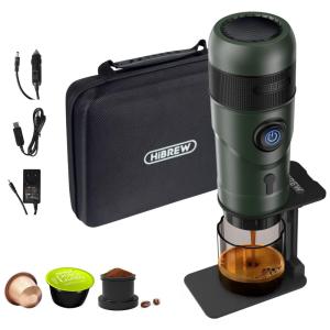 Cafeteira Elétrica Programável HiBREW H4 Expresso Manual 60mL com Estojo de Transporte, Verde