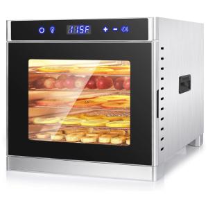 COMKERI Máquina Desidratadora de Alimentos 6 Bandejas e Temporizador Digital, Aço Inoxidável, 700W, 110V