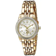 Relógio An de qartzo analógico feminino com alça de liga, cor oro, 6, U.S. POLO ASSN. USC40098, Dorado