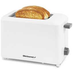 Torradeira Elétrica 2 Fatias com 7 Níveis de Tostagem, Branca, 110v, ELITE GOURMET ECT 1027, Branco