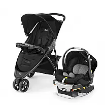 Sistema de Viagem Chicco Viaro Preto com Carrinho e Cadeirinha KeyFit 30
