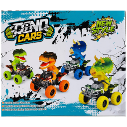 Carrinho de Brinquedo Dinossauro, 4 Dinos Jurássicos em ATV, Veículos Empurre e Vá, Amigável para Crianças Pequenas, Generic