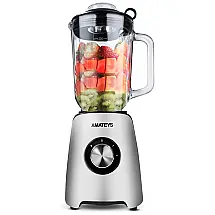 Liquidificador de Bancada 1.4L com 2 Velocidades e Jarra de Vidro, 110V 800W, Amateys, Cinza