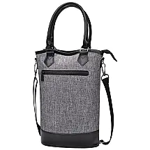 Bolsa Térmica Para Transporte de Vinhos até 2 Garrafas com Alça Ajustável, TIRRINIA, Cinza
