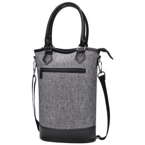 Bolsa Térmica Para Transporte de Vinhos até 2 Garrafas com Alça Ajustável, TIRRINIA, Cinza