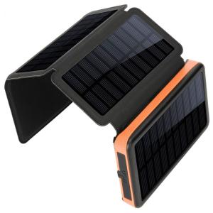 Powerbank Carregador Solar 4 Painéis Solares 20000mAh Prova D Água LED Ciclismo Nautica Camping Viagem