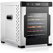 Desidratador de Alimentos, com 10 bandejas, 900W, aço inoxidável, 110v, NUTRICHEF NCFD10S, Prateado