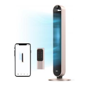 Ventilador de Torre com Oscilação de 120º, 4 Modos, 12 Velocidades e Controle Remoto, APP ou Voz, 110V 36W, Dreo, Champanhe