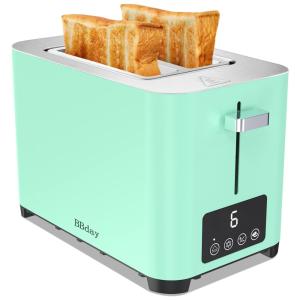 BBday Torradeira de 2 Fatias com Tela LCD e 6 Níveis, 850W, 110V, Verde