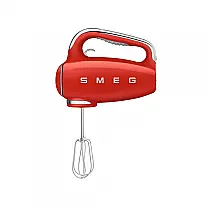 Batedeira Portátil SMEG Vermelho Retrô 9 Velocidades 220W Display LED Turbo Acessórios em Inox Bolsa de Armazenamento 110V