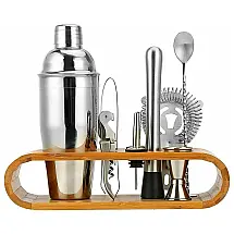 General Kit Bn Profissional 10 Peças em Aço Inoxidável com Suporte de Madeira, GENERIC 9926728, Prateado