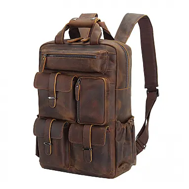 POLARE Mochila Unissex de Couro