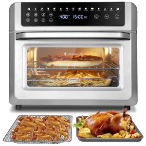 Forno Elétrico de Bancada 20L Multifunções com Painel Digital em Aço Inoxidável, 1700W, 110v, GEVI 5725, Prateado