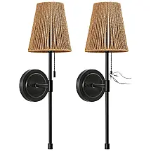 Arandelas de Parede Industriais Retrô Conjunto de 2 com Corrente de Puxar Ilumine seu Ambiente com Estilo e Elegância. EJIAXIN