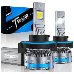 Kit Xenon Lâmpadas LED Branca 2000 Lumens 6500K, 2 Peças, FAHREN 9008, H13, Prateado