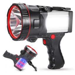 Lanterna LED Recarregável 10 Horas de Ação, USB 10.000 Lúmens, Vanvale, Cinza