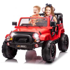 Carro, Carrinho Elétrico Infantil Off Road a Bateria 12V 2 Assentos com Controle Remoto e MP3, FITNESSCLUB, Vermelho