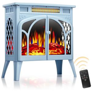 Lareira Elétrica com Controle Remoto e Chamas 3D Ajustável, 5100 BTU, 110v, Xbeauty, Azul
